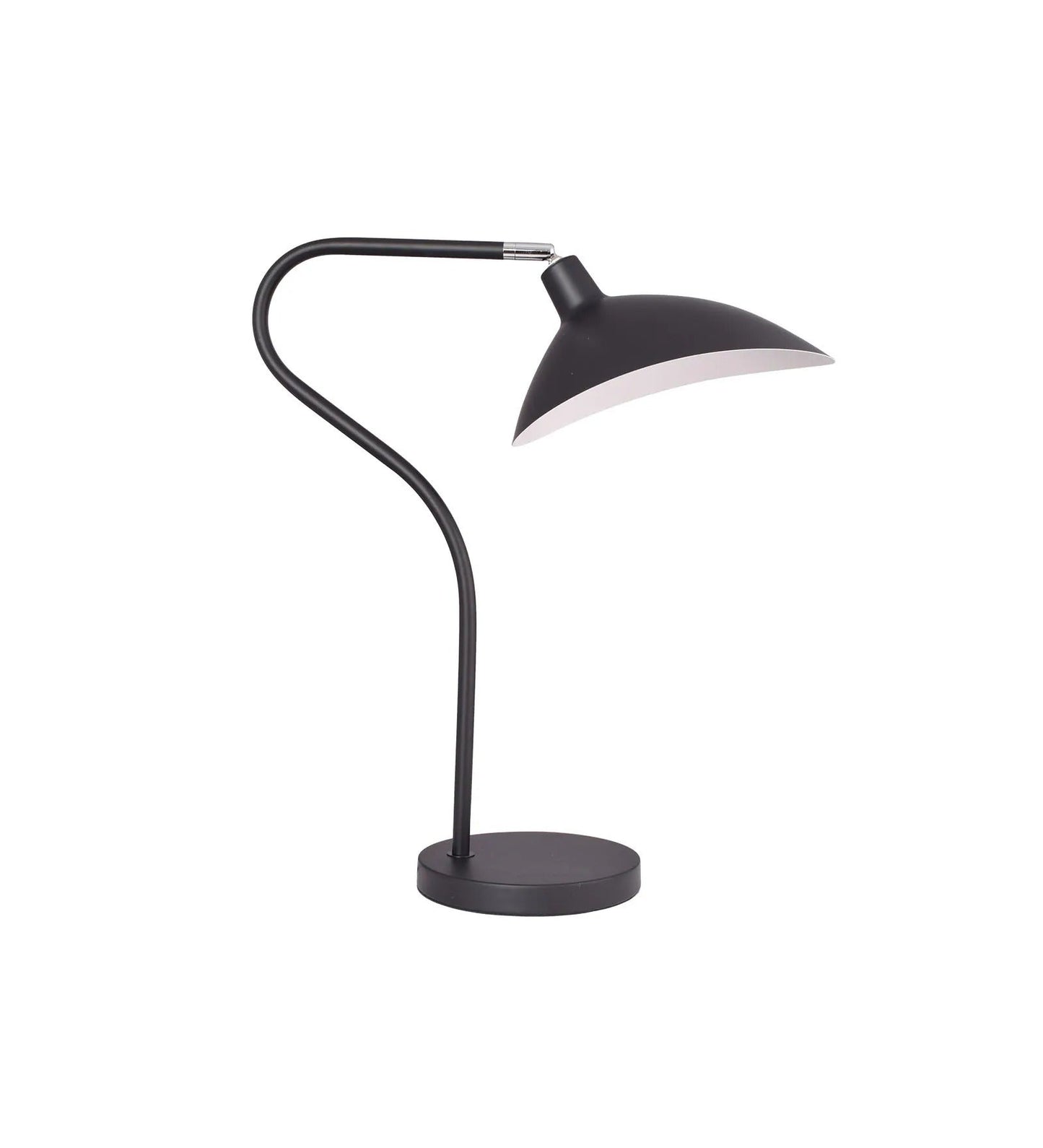 Metal Study Lamp with Matte Black Base – Adjustable Desk Lamp for Study, Office & Home