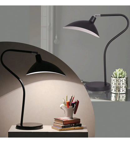 Metal Study Lamp with Matte Black Base – Adjustable Desk Lamp for Study, Office & Home